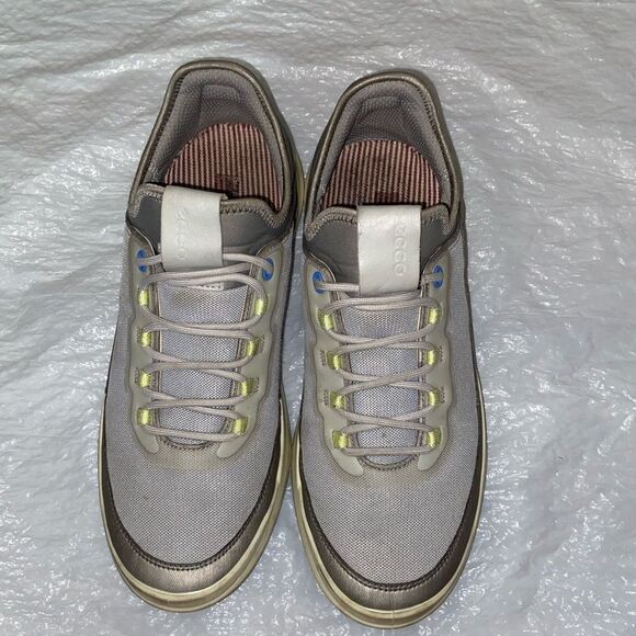 ECCO CORE Mesh Golf Spikeless Gray and Blue Athletic Men’s Sneakers Size 8 8.5 - Picture 2 of 13
